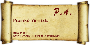 Psenkó Armida névjegykártya