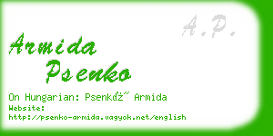 armida psenko business card